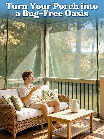 40x10ft Ultra-fine Mesh Mosquito Net, Patio Screen Netting, 1Pc Green