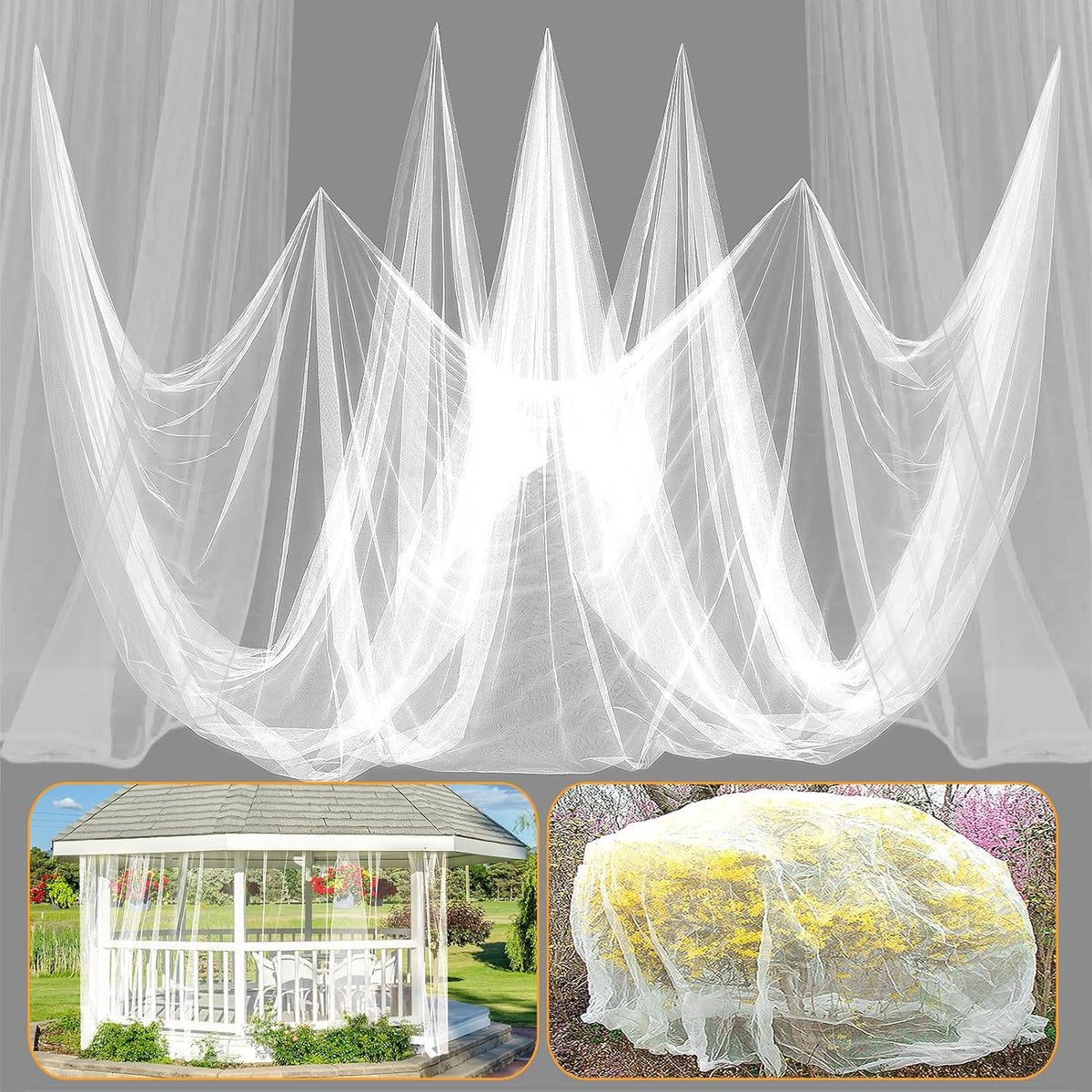 40x10ft Ultra-fine Mesh Mosquito Net, Patio Screen Netting, 1Pc Green