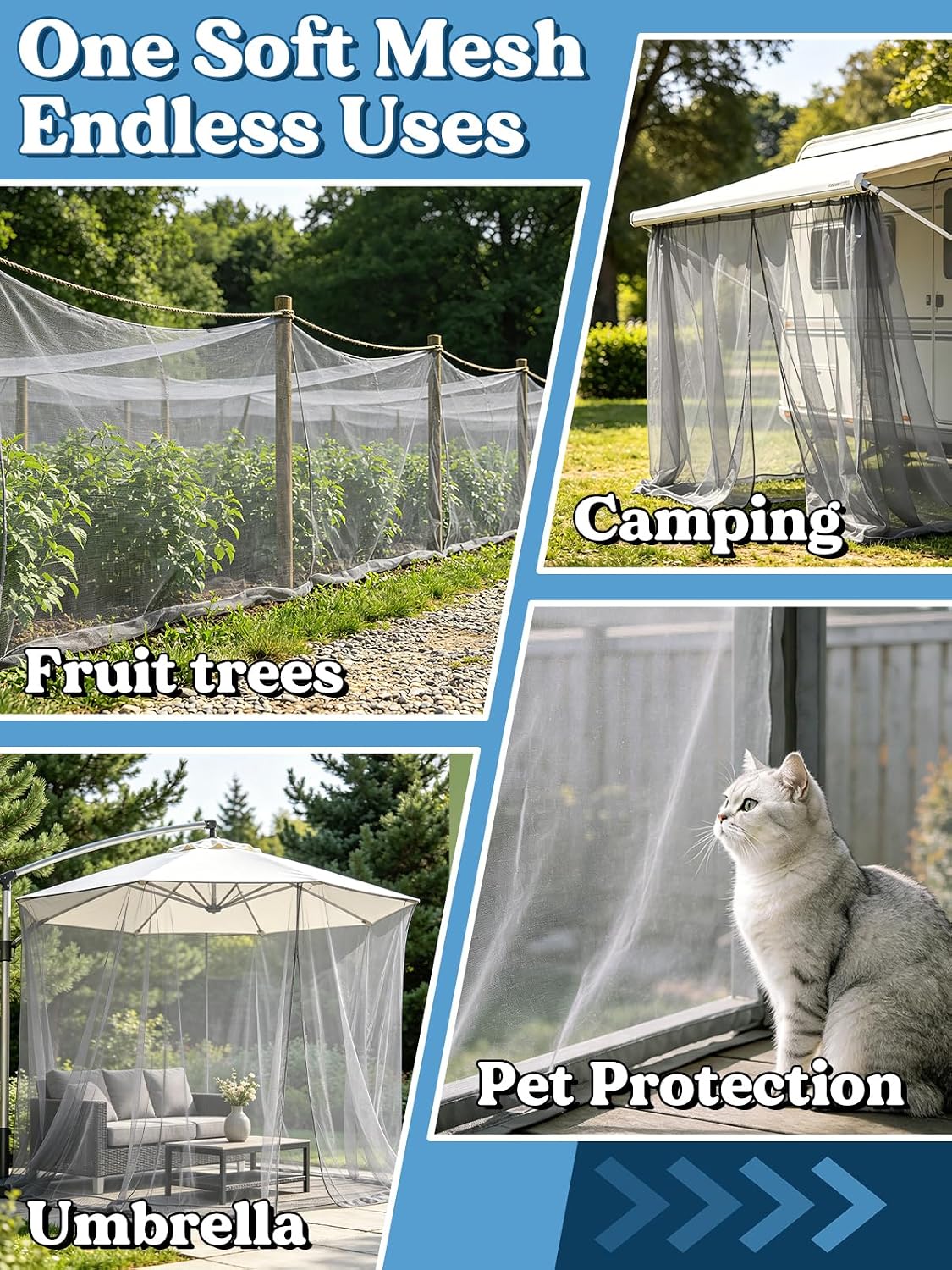 40x10ft Ultra-fine Mesh Mosquito Net, Patio Screen Netting, 1Pc Green