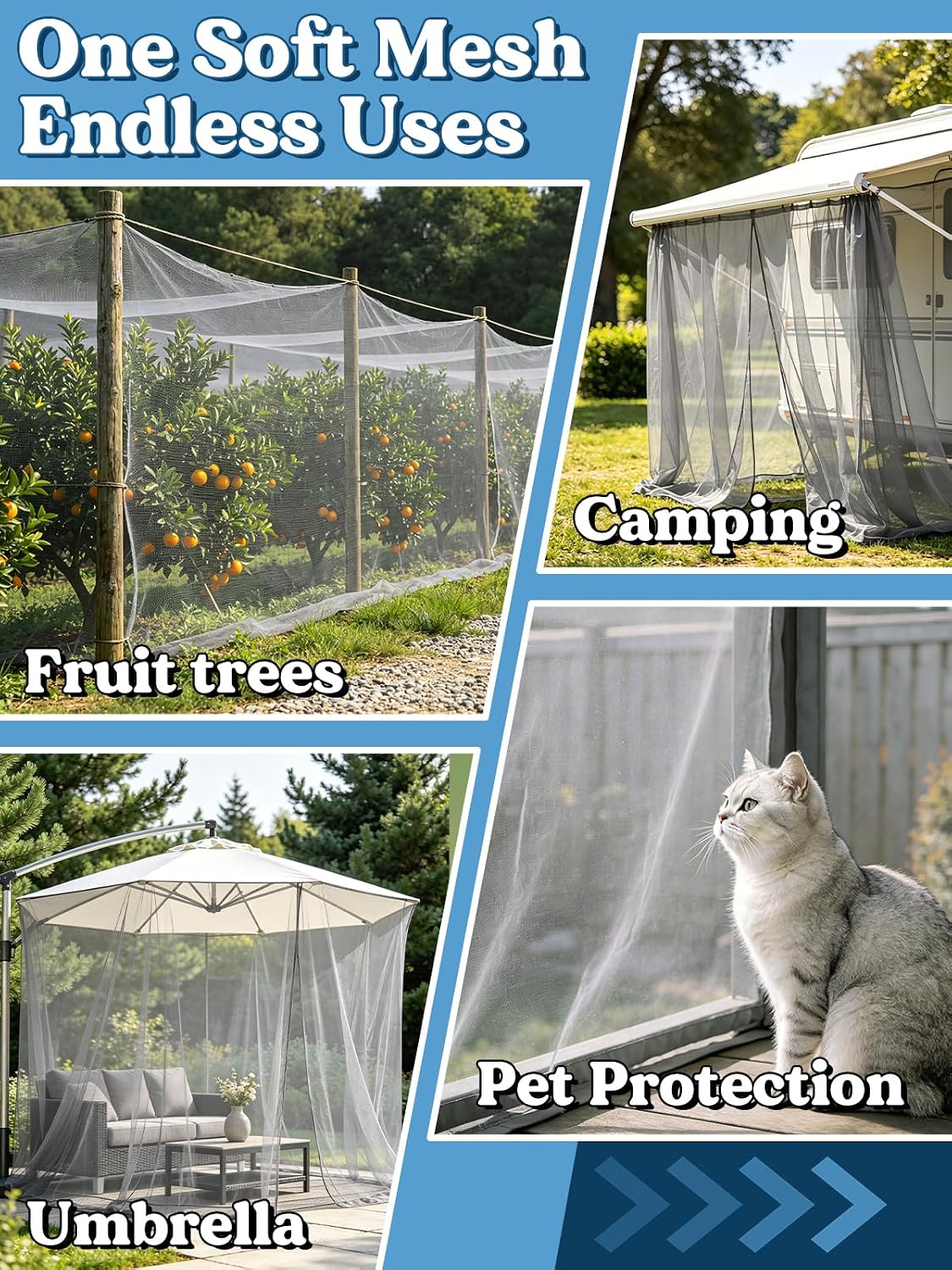 40x10ft Ultra-fine Mesh Mosquito Net, Patio Screen Netting, 1Pc Green