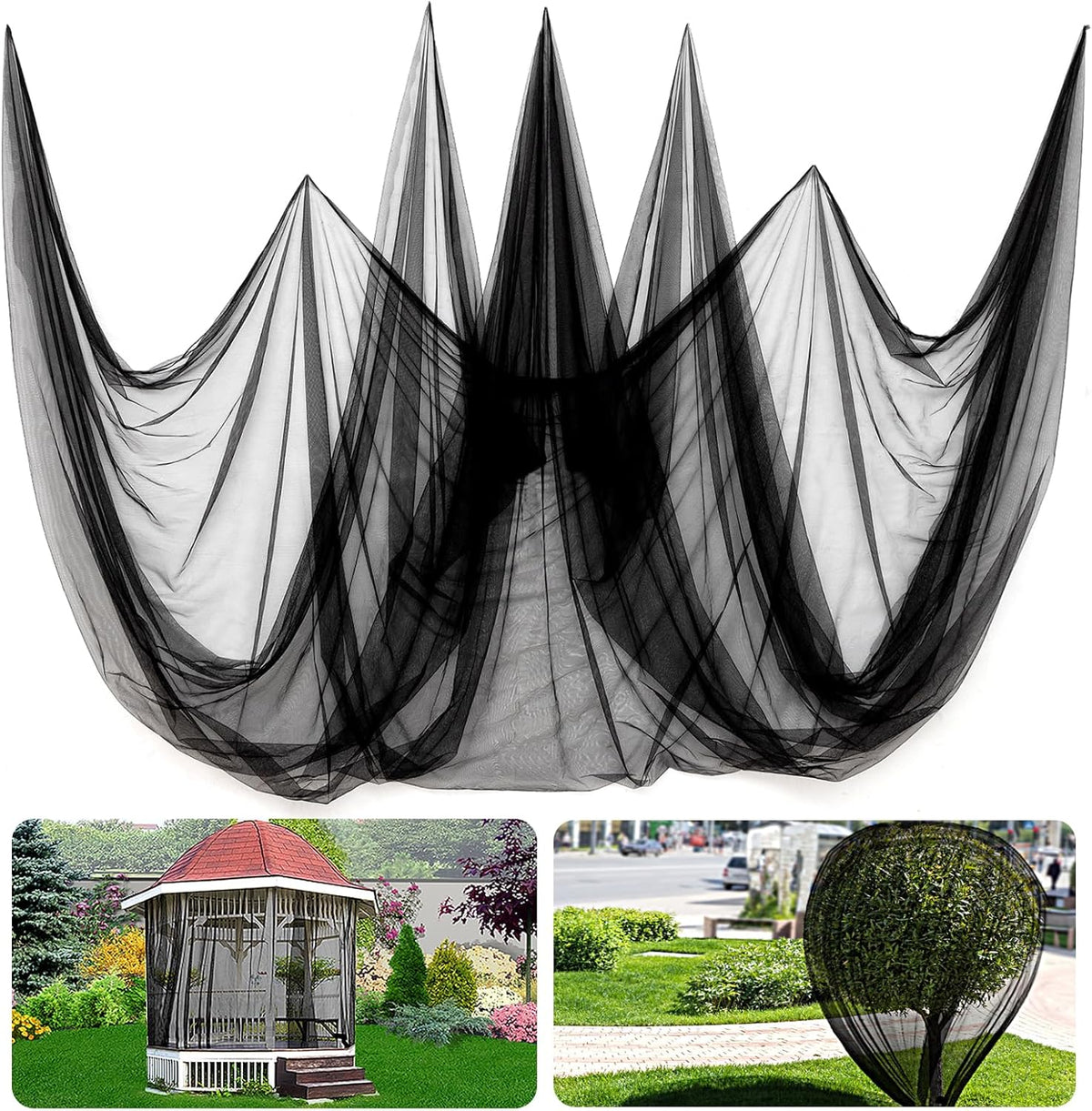 40x10ft Ultra-fine Mesh Mosquito Net, Patio Screen Netting, 1Pc Green