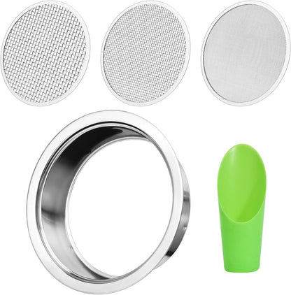 Soil Sieve Sifter Set Stainless Steel,Garden Sieve Set with 3 Interchangeable Mesh 1,3,5mm,Sifting Screen for Dirt, Sand, Rock, Filtration, Compost, with Soil Scoops Gardening Tool