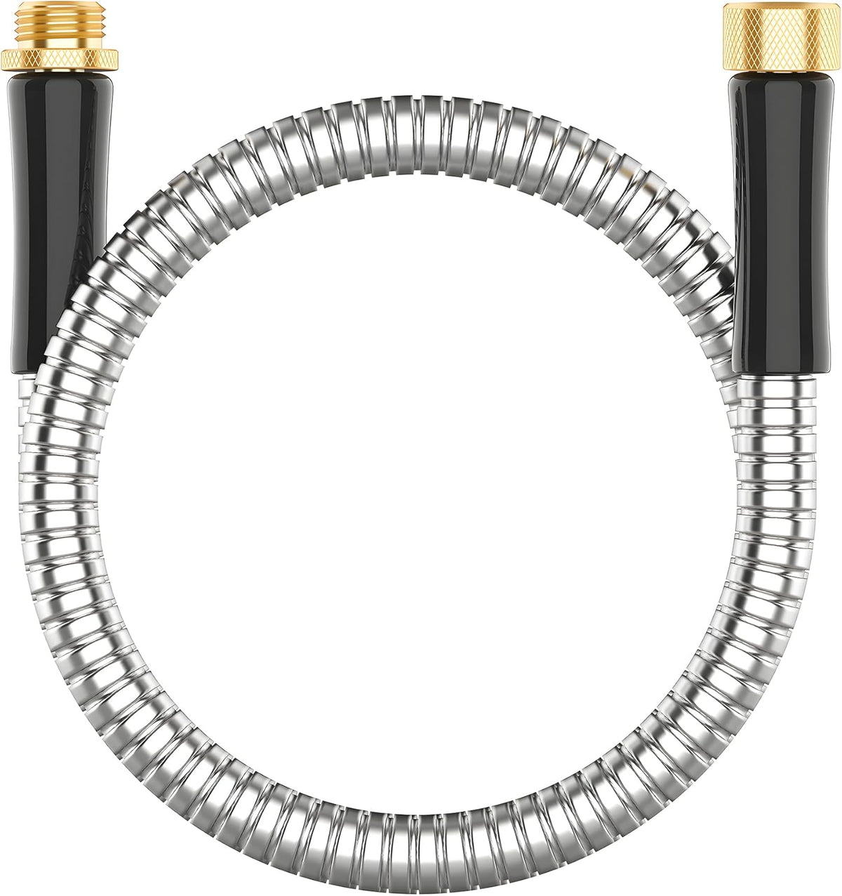 Short Metal Garden Hose 3 ft Connector, Stainless Steel Small Hose Extension Adapter for Hose Reel, Long, Flexible, Lightweight & Heavy Duty Water Pipe, No Kinking Outdoor Water Hose for Yard, 3 Feet