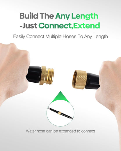 Short Metal Garden Hose 3 ft Connector, Stainless Steel Small Hose Extension Adapter for Hose Reel, Long, Flexible, Lightweight & Heavy Duty Water Pipe, No Kinking Outdoor Water Hose for Yard, 3 Feet