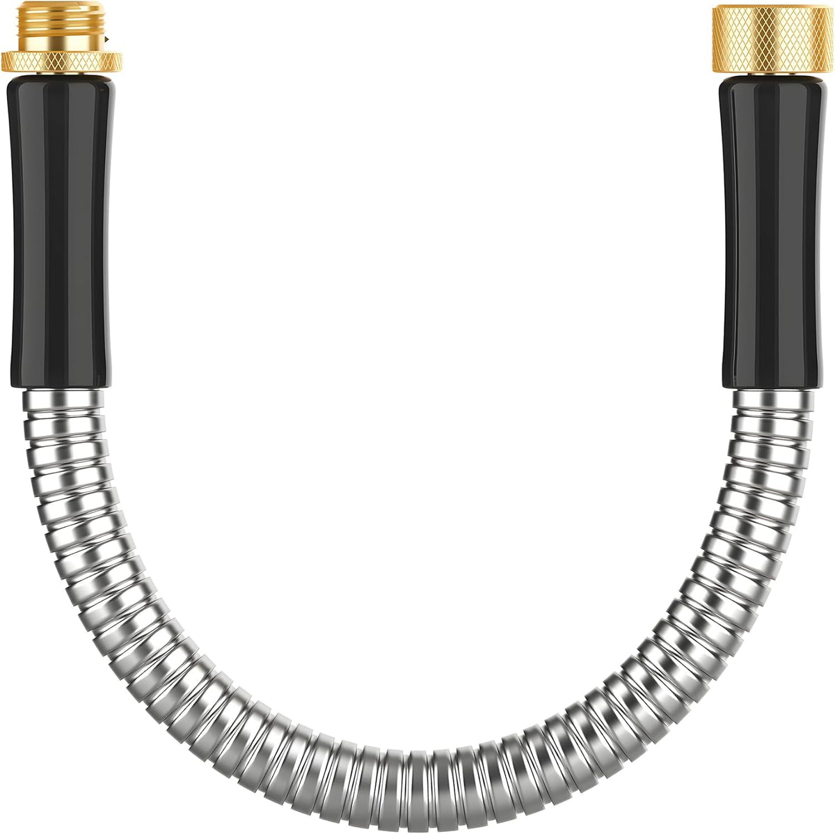Short Metal Garden Hose 3 ft Connector, Stainless Steel Small Hose Extension Adapter for Hose Reel, Long, Flexible, Lightweight & Heavy Duty Water Pipe, No Kinking Outdoor Water Hose for Yard, 3 Feet