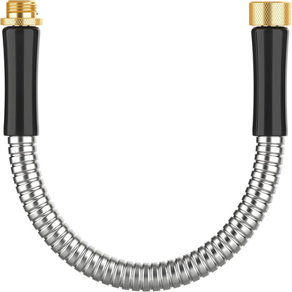 Short Metal Garden Hose 3 ft Connector, Stainless Steel Small Hose Extension Adapter for Hose Reel, Long, Flexible, Lightweight & Heavy Duty Water Pipe, No Kinking Outdoor Water Hose for Yard, 3 Feet