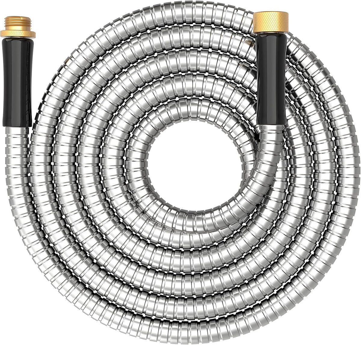 Short Metal Garden Hose 3 ft Connector, Stainless Steel Small Hose Extension Adapter for Hose Reel, Long, Flexible, Lightweight & Heavy Duty Water Pipe, No Kinking Outdoor Water Hose for Yard, 3 Feet