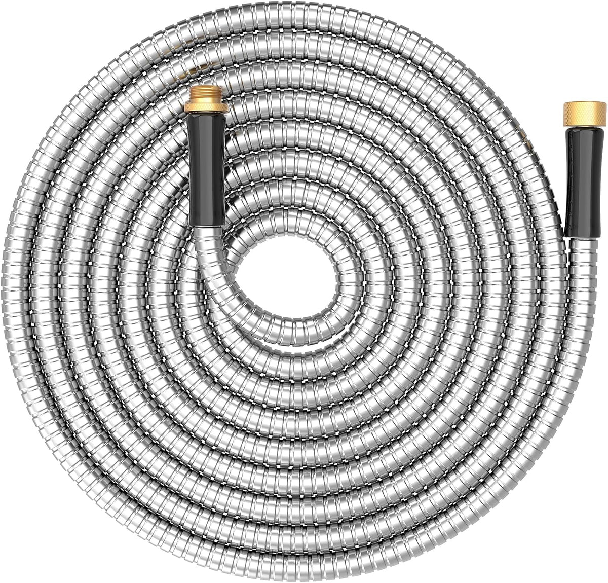 Short Metal Garden Hose 3 ft Connector, Stainless Steel Small Hose Extension Adapter for Hose Reel, Long, Flexible, Lightweight & Heavy Duty Water Pipe, No Kinking Outdoor Water Hose for Yard, 3 Feet