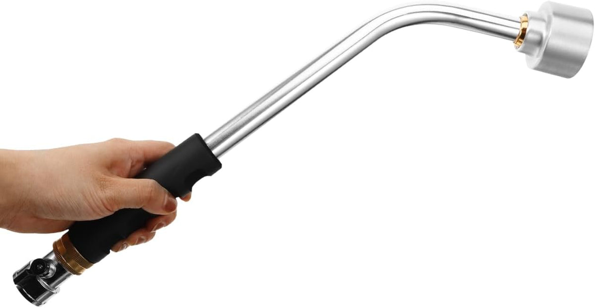 Watering Wand Heavy Duty, Metal Garden Hose Wand 18 Inches Long Hose Nozzle Sprayer with Flow Control for Watering Hanging Baskets and Shrubs (2000 Holes)