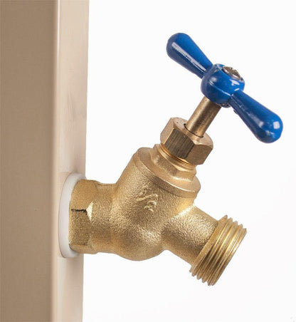 693 Free Standing Garden Hose Stand With Brass Faucet, Holds 150-Feet of 5/8-Inch Hose - Tan