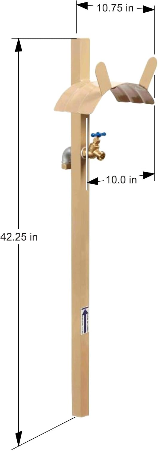 693 Free Standing Garden Hose Stand With Brass Faucet, Holds 150-Feet of 5/8-Inch Hose - Tan