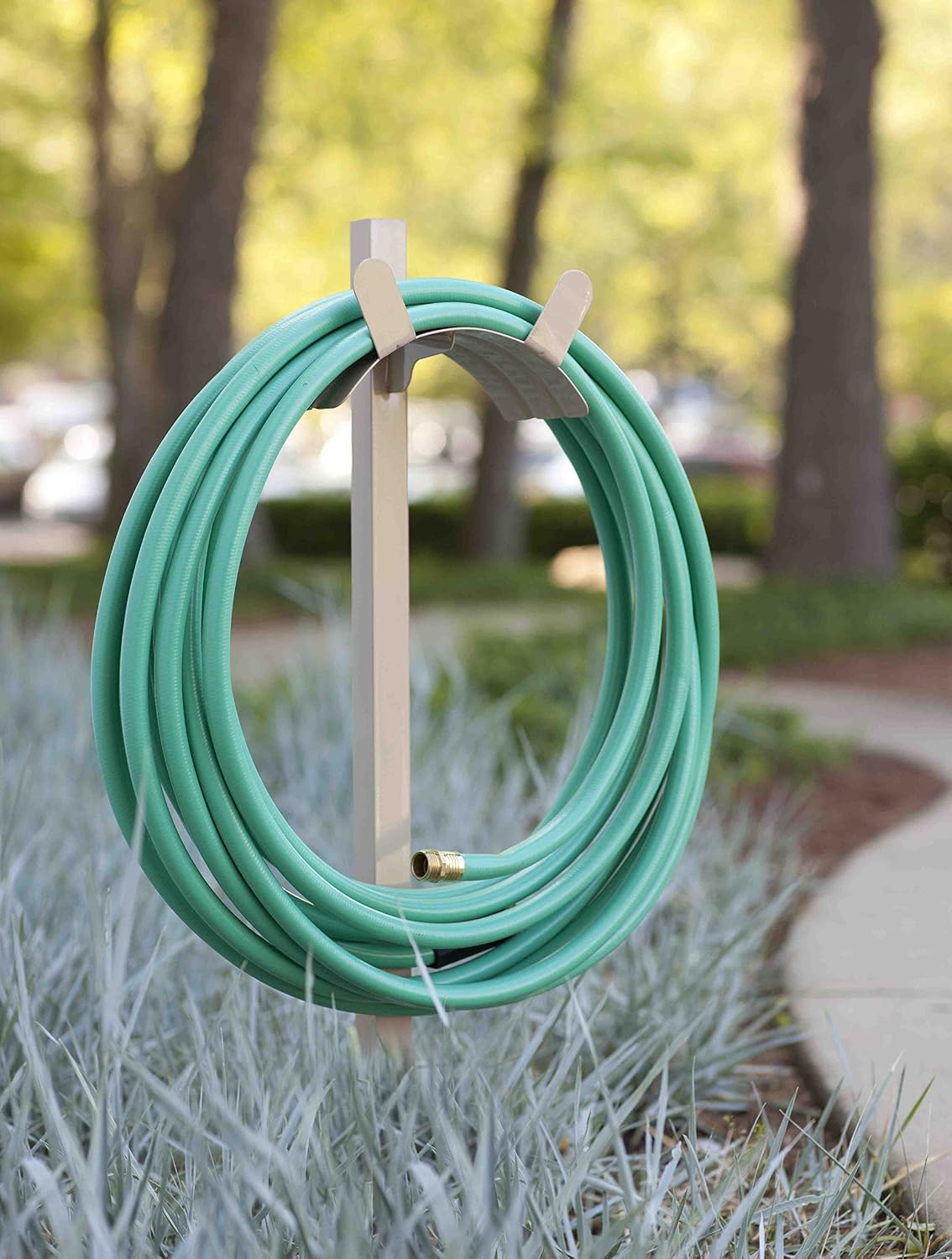 693 Free Standing Garden Hose Stand With Brass Faucet, Holds 150-Feet of 5/8-Inch Hose - Tan