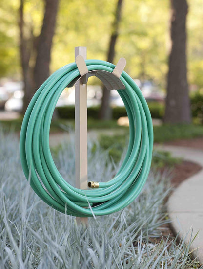 693 Free Standing Garden Hose Stand With Brass Faucet, Holds 150-Feet of 5/8-Inch Hose - Tan