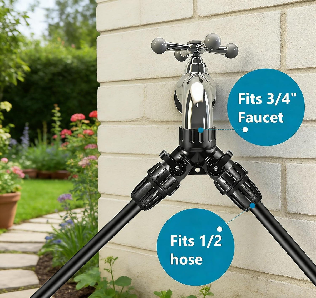 1/2 Inch Drip Irrigation Tubing Adapter,2 Way Y Hose Splitter