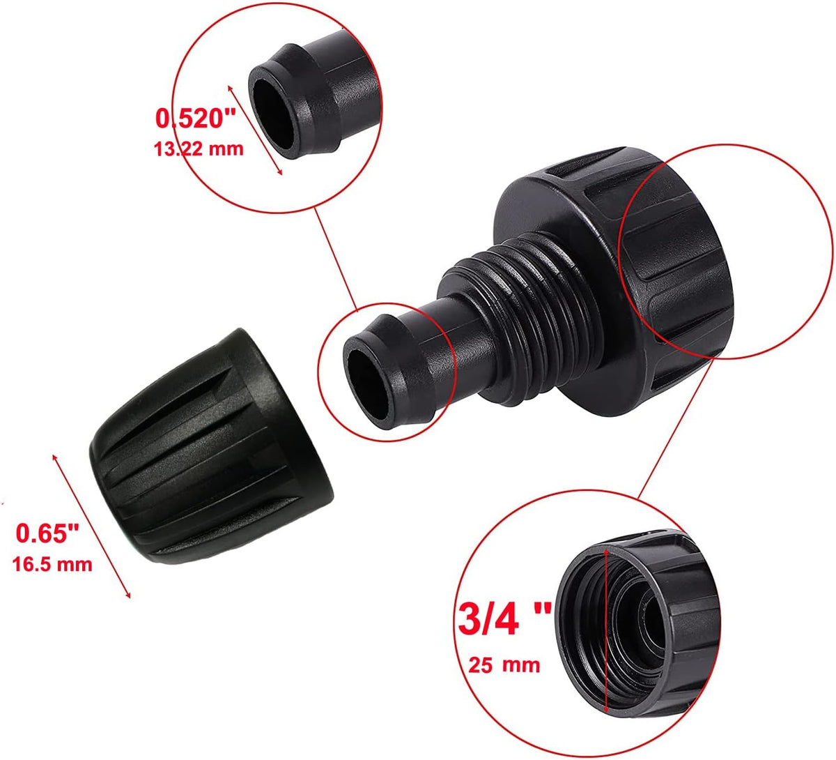 1/2 Inch Drip Irrigation Tubing Adapter,2 Way Y Hose Splitter