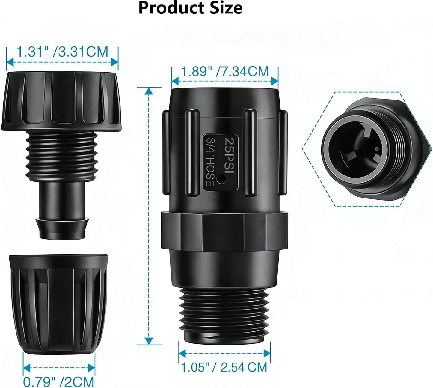 1/2 Inch Drip Irrigation Tubing Adapter,2 Way Y Hose Splitter