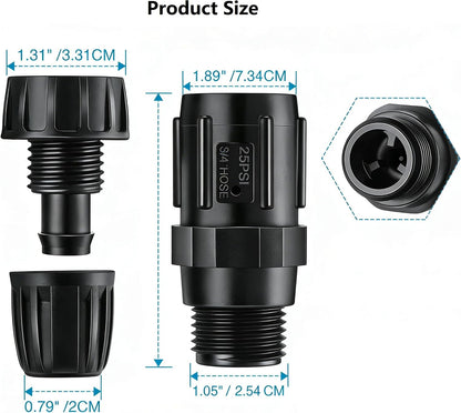 1/2 Inch Drip Irrigation Tubing Adapter,2 Way Y Hose Splitter