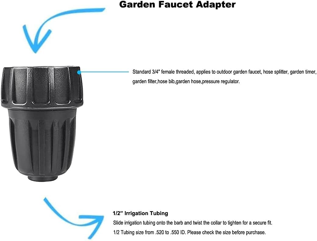 1/2 Inch Drip Irrigation Tubing Adapter,2 Way Y Hose Splitter