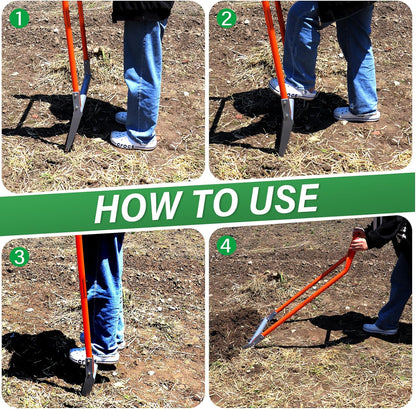 Broadfork 5-Tine Broad Fork for Gardening Ergonomic U-Shaped Design