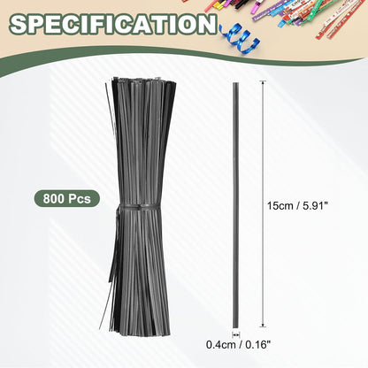 800Pcs Wire Twist Ties Reusable 5.9 Inch for Plastic Bags Black