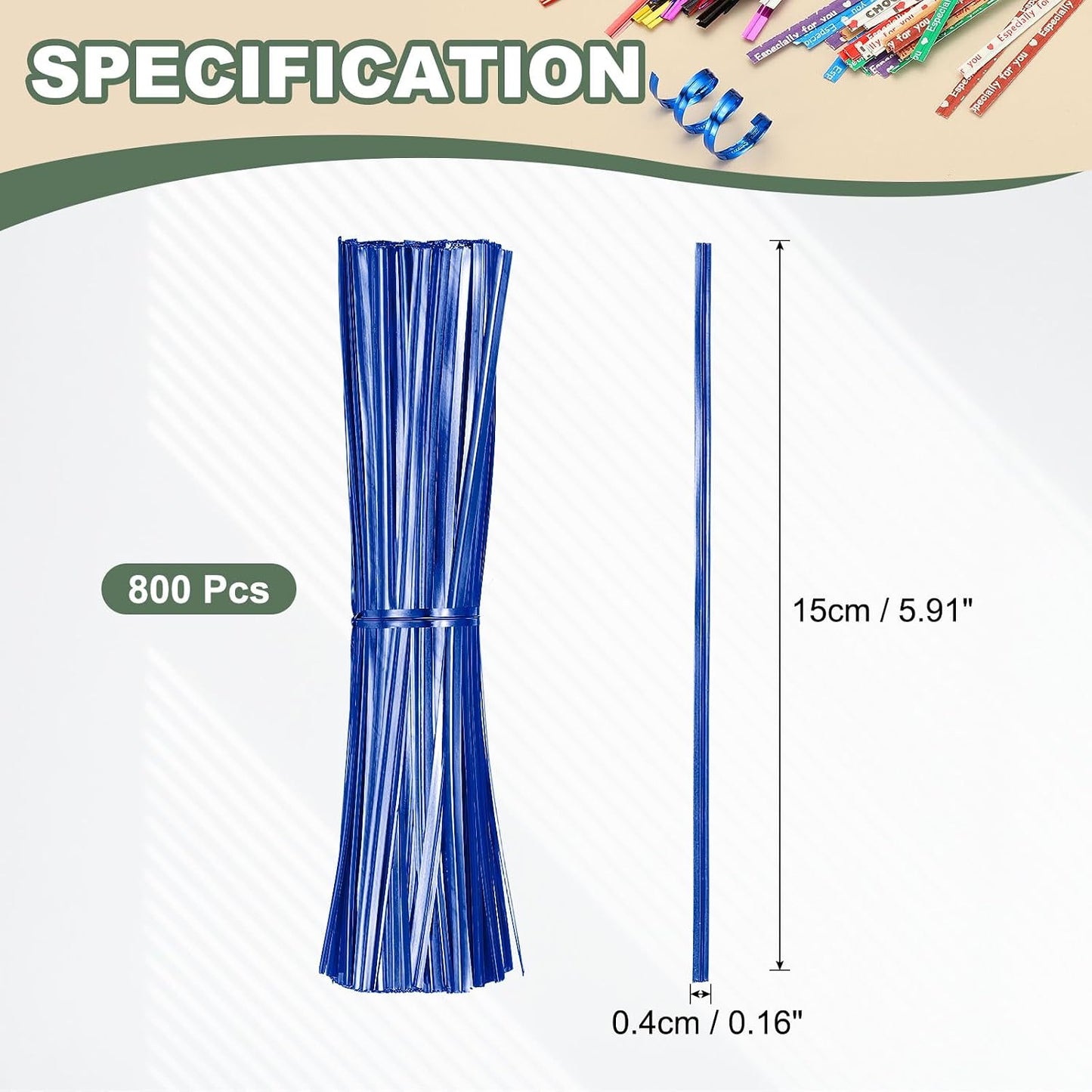 800Pcs Wire Twist Ties Reusable 5.9 Inch for Plastic Bags Black