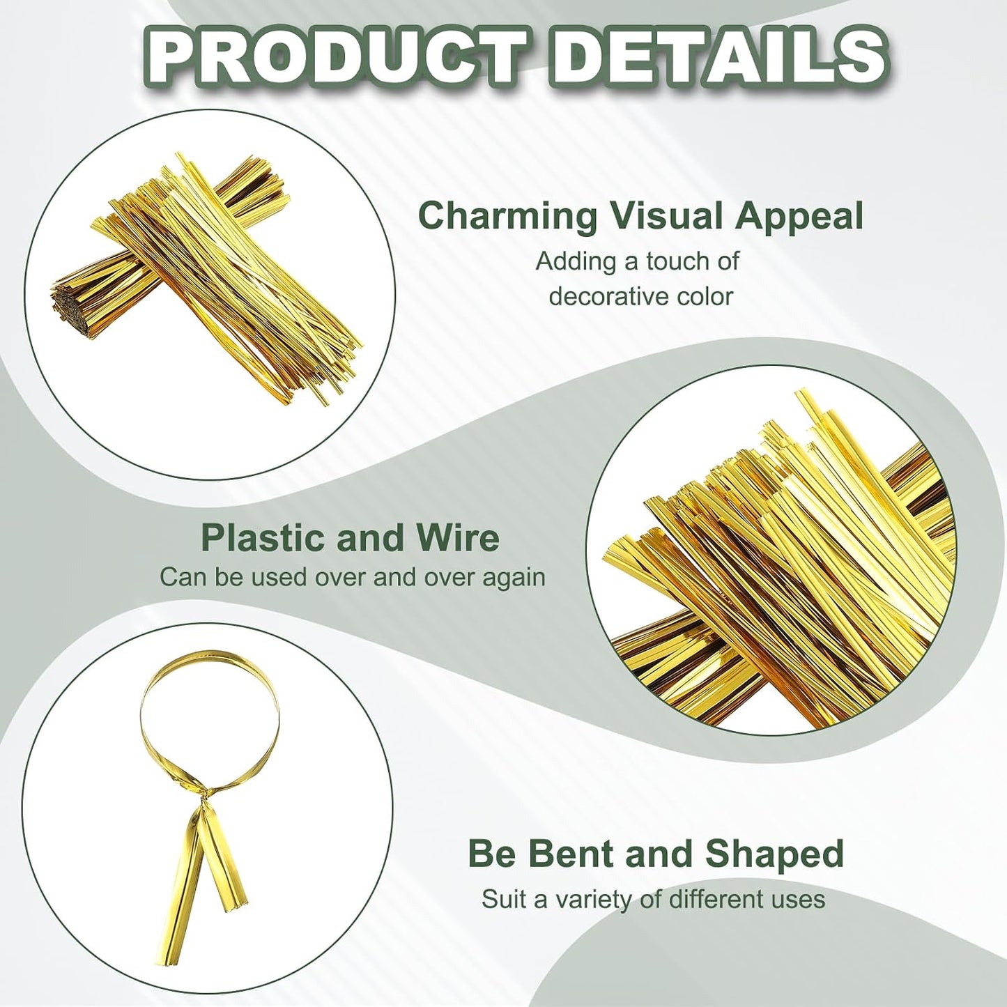 800Pcs Wire Twist Ties Reusable 5.9 Inch for Plastic Bags Black