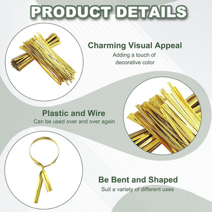 800Pcs Wire Twist Ties Reusable 5.9 Inch for Plastic Bags Black