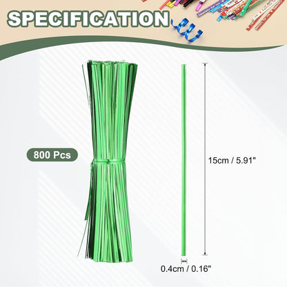 800Pcs Wire Twist Ties Reusable 5.9 Inch for Plastic Bags Black