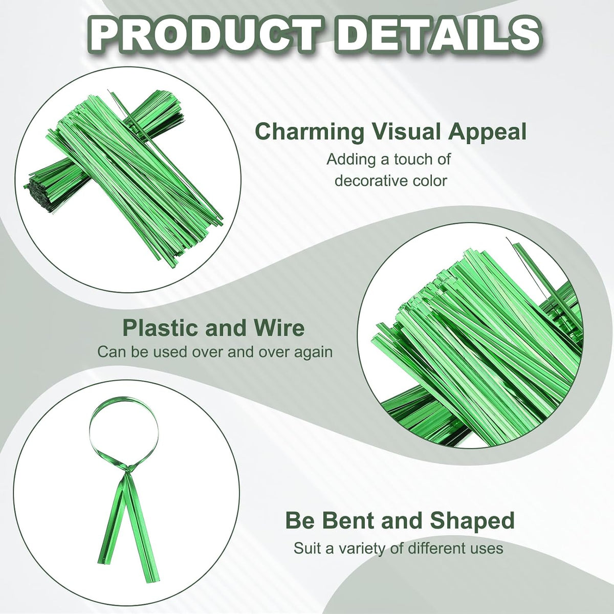 800Pcs Wire Twist Ties Reusable 5.9 Inch for Plastic Bags Black