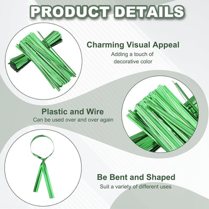 800Pcs Wire Twist Ties Reusable 5.9 Inch for Plastic Bags Black