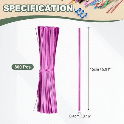 800Pcs Wire Twist Ties Reusable 5.9 Inch for Plastic Bags Black
