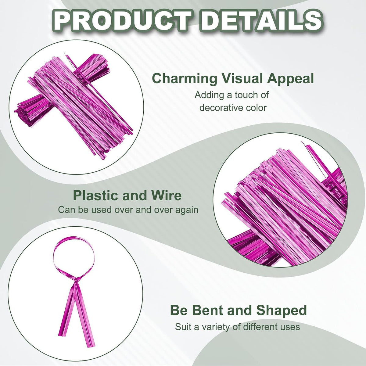 800Pcs Wire Twist Ties Reusable 5.9 Inch for Plastic Bags Black