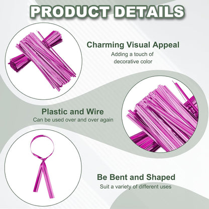 800Pcs Wire Twist Ties Reusable 5.9 Inch for Plastic Bags Black