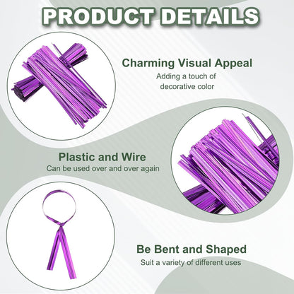 800Pcs Wire Twist Ties Reusable 5.9 Inch for Plastic Bags Black