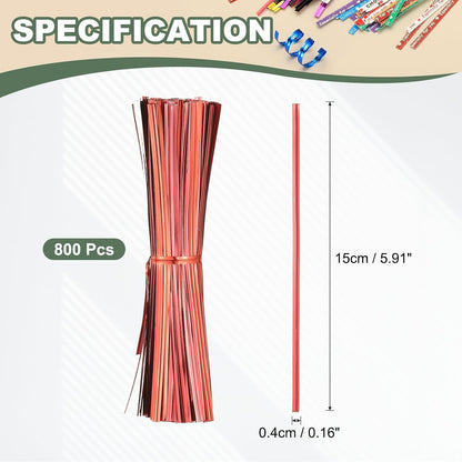 800Pcs Wire Twist Ties Reusable 5.9 Inch for Plastic Bags Black