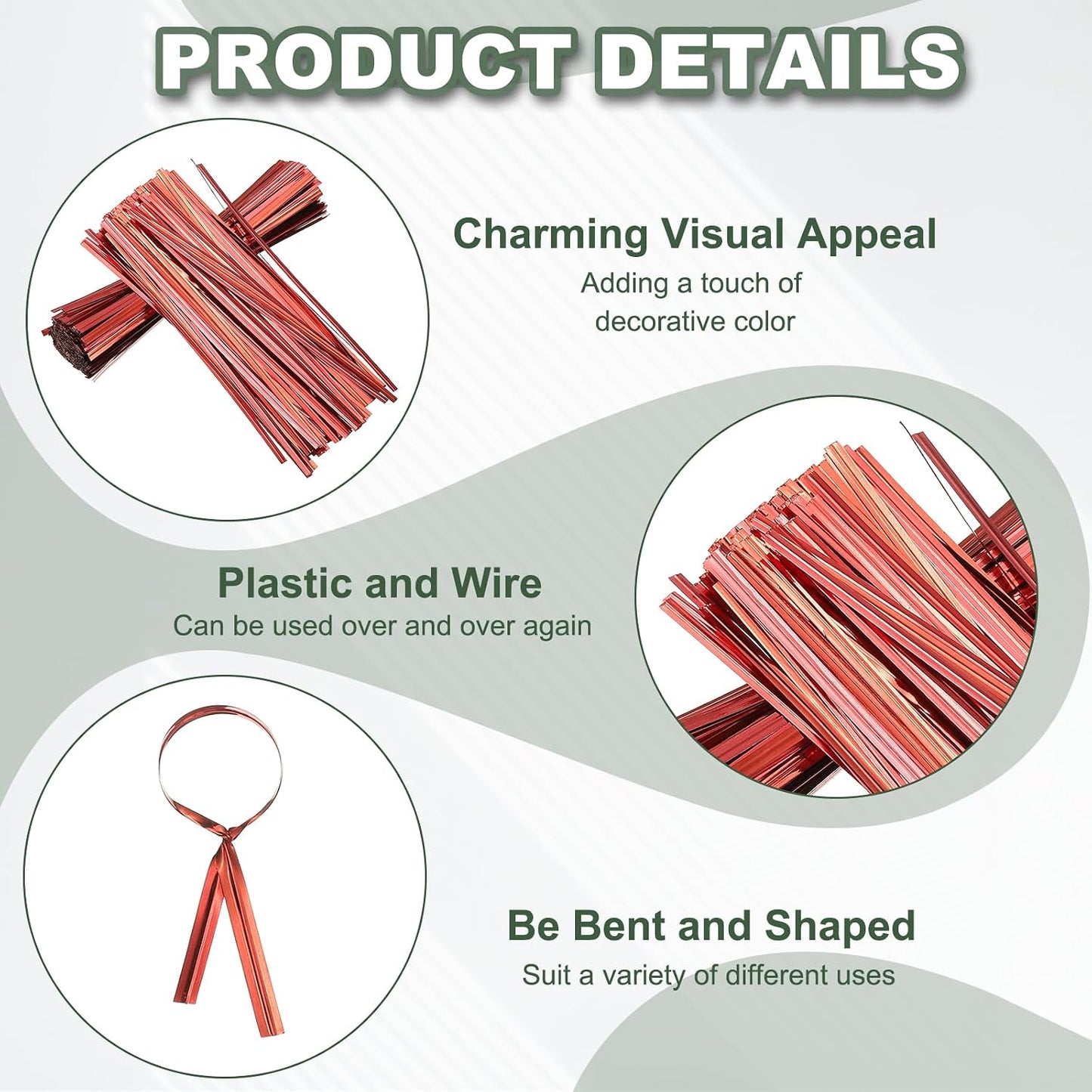 800Pcs Wire Twist Ties Reusable 5.9 Inch for Plastic Bags Black