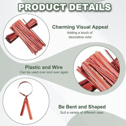 800Pcs Wire Twist Ties Reusable 5.9 Inch for Plastic Bags Black