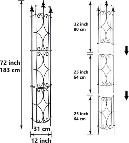 Thealyn Garden Trellis 2 Pack 72'' H x 12'' W Metal Plant Trellis
