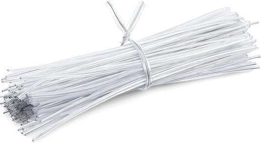 200 Pcs 4 inch Clear Twist Ties Reusable Plastic Metal Wire Twists Tie Garden Twist Ties for Plastic Coffee Bags, Gift Wrapping, Crafts, Plants