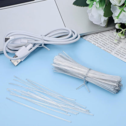 200 Pcs 4 inch Clear Twist Ties Reusable Plastic Metal Wire Twists Tie Garden Twist Ties for Plastic Coffee Bags, Gift Wrapping, Crafts, Plants