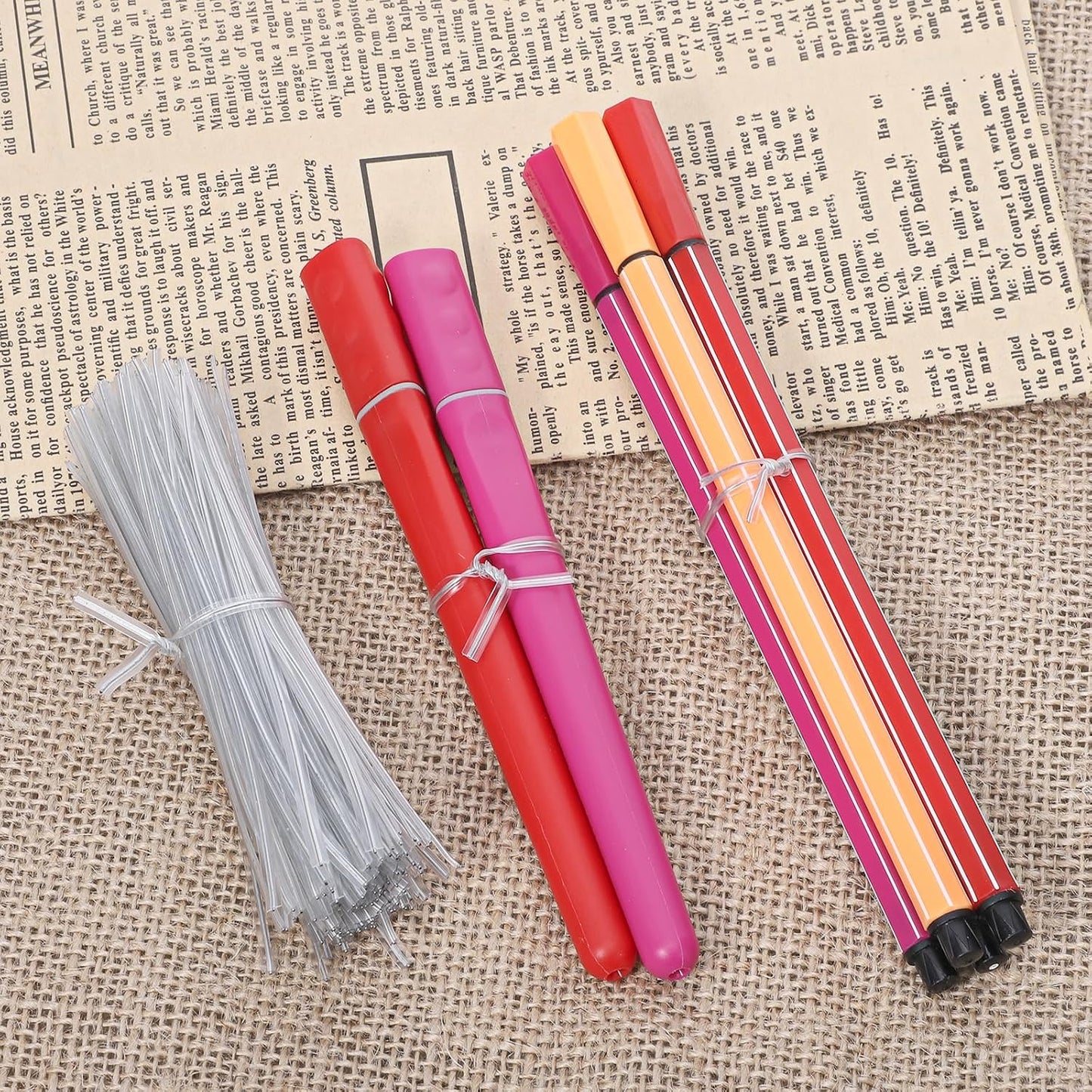 200 Pcs 4 inch Clear Twist Ties Reusable Plastic Metal Wire Twists Tie Garden Twist Ties for Plastic Coffee Bags, Gift Wrapping, Crafts, Plants