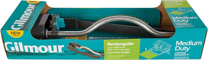 3600 Sq Ft Adjustable Rectangular Lawn Sprinkler, Oscillating, Large Area Coverage, For Lawn and Garden, Gray