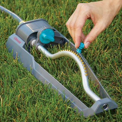 3600 Sq Ft Adjustable Rectangular Lawn Sprinkler, Oscillating, Large Area Coverage, For Lawn and Garden, Gray