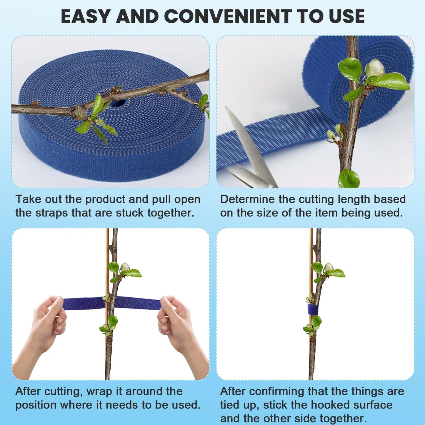 Garden Ties for Garland,Reusable and Adjustable Plant Tape,Soft Plant Supports for Effective Growing,Thicker Twist Ties for Plants Gardening,Plant Twist Tie for Plant Gardening,Home,Office