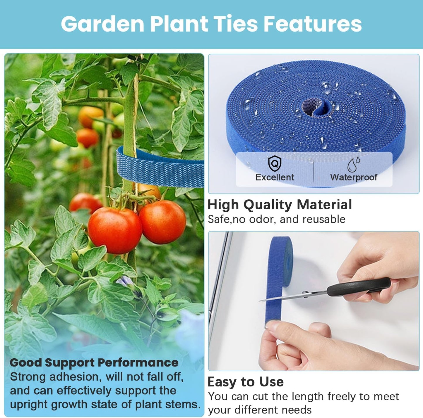 Garden Ties for Garland,Reusable and Adjustable Plant Tape,Soft Plant Supports for Effective Growing,Thicker Twist Ties for Plants Gardening,Plant Twist Tie for Plant Gardening,Home,Office