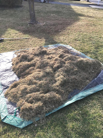 Drawstring Tarp - 9’ by 9’ - Extra Strength for Easy Clean Ups - Forms into Bag - Best Leaf Tarp - Useful for Covering Bikes, Furniture, Etc.
