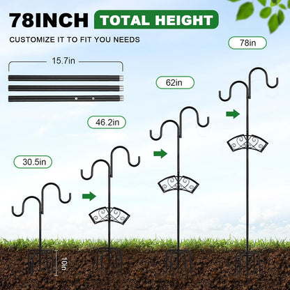 Garden Hose Holder, Freestanding Hose Stand for Outside, 150FT Hose Storage Organizer with 5-Prong Base and Shepherd Hooks for Garden Yard Patio