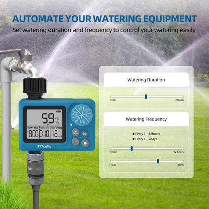 Sprinkler Timer Outdoor, Digital Programmable for Garden Hose, Irrigrtion Timer with Rain Delay and Manual Mode