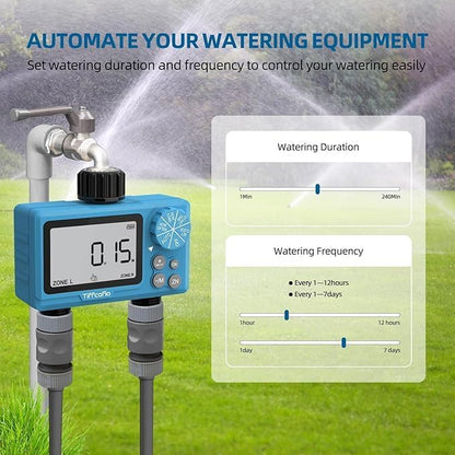 Sprinkler Timer Outdoor, Digital Programmable for Garden Hose, Irrigrtion Timer with Rain Delay and Manual Mode