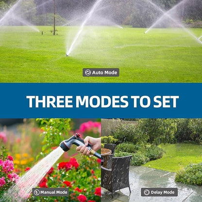Sprinkler Timer Outdoor, Digital Programmable for Garden Hose, Irrigrtion Timer with Rain Delay and Manual Mode
